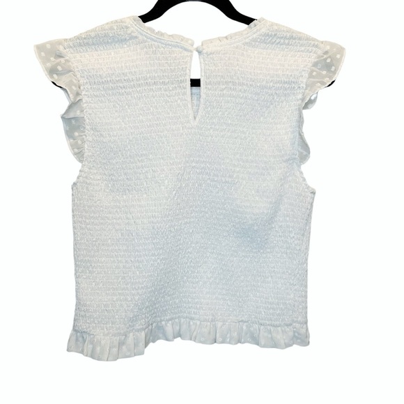 Laundry by Shelli Segal Smocked Top Blouse White Large New - Picture 6 of 7